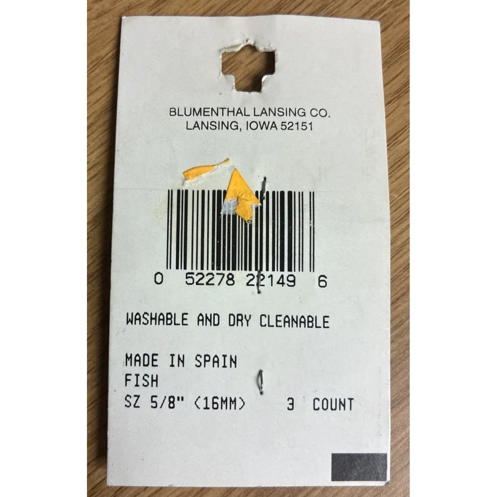 Streamline Fish Buttons Orange Blue Yellow 5/8